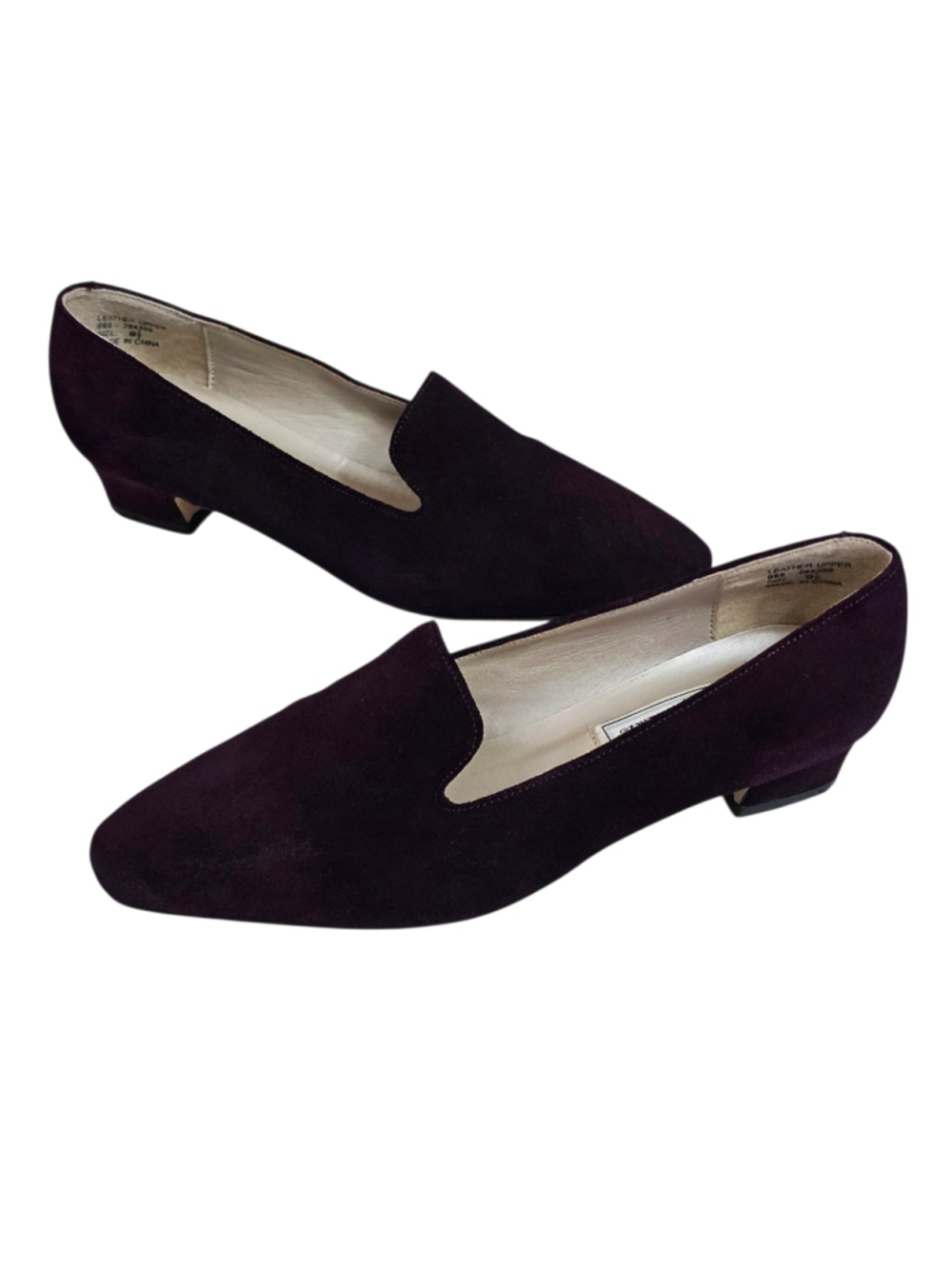 Maggie Lawrence Purple Suede Loafer Pumps Womens 8.5 Low Heel Leather Vintage